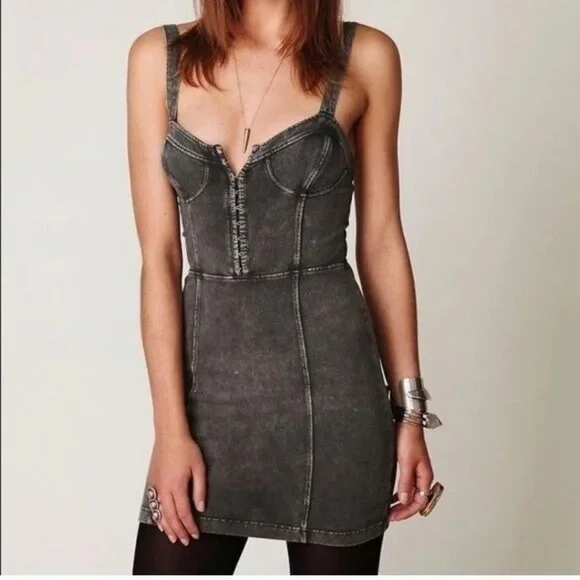 FREE PEOPLE INTIMATELY BODYCON MINI CORSET DRESS - Picture 1 of 10